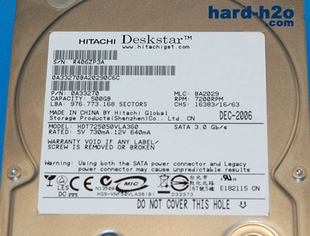 Ampliar Foto Disco duro Hitachi Deskstar T7K500 PATA-SATA II 500 GB