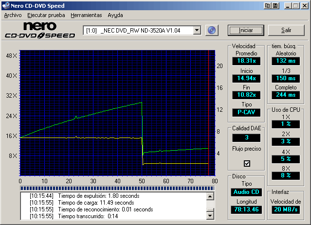 Grabadora DVD NEC ND 3520