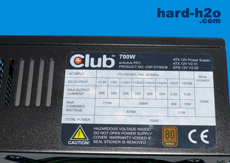 Ampliar Foto Fuente de alimentación Club3D CSP-D700CB
