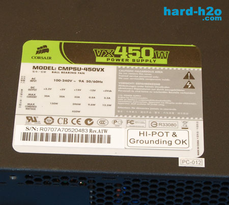 Ampliar Foto Fuente de alimentación Corsair VX450