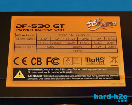 Ampliar Foto Fuente de Alimentación DTK Dragon Force 530GT