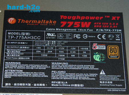 Ampliar Foto Fuente de alimentación Thermaltake Toughpower XT 775W