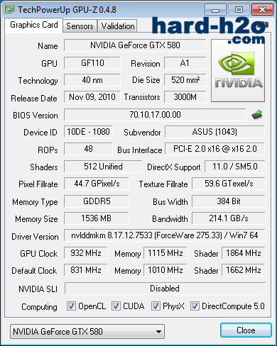 Ampliar Foto Tarjeta gráfica Nvidia Asus Matrix GTX580 Platinum