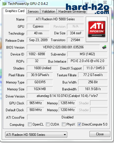 Ampliar Foto Tarjeta gráfica ATI MSI R5870 Lightning