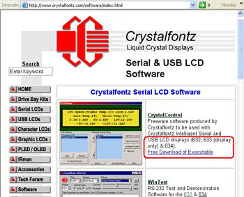 Ampliar foto LCD Crystalfontz 634 USB