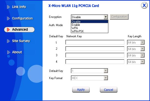 Tarjeta wireless X Micro 11g PCMCIA